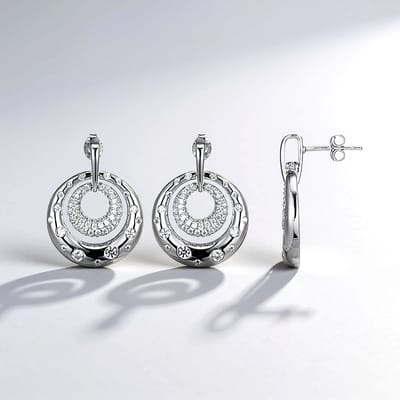 Cavill - Zilveren Oorbellen 925 Sterling Zilver - Nigeriaanse Zirkonia 1,482 ct - Ronde Slijpvorm - Bezel Zetting - Elegante Zilveren Sieraden Vrouw