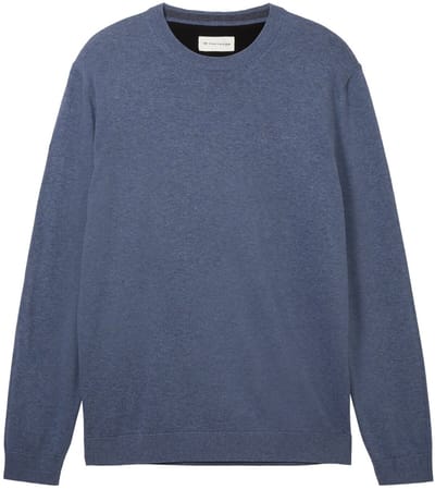 Tom Tailor - Gebreide trui van katoen - Maat XXXL - vintage indigo blue melange