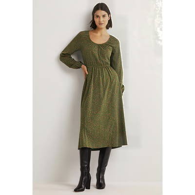 Boden Scoop Neck Jersey Midi Dress Bgr Maat: 14P | Midi Jurken Outlet | Dames | Groen