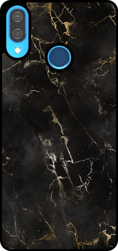 Smartphonica Telefoonhoesje Geschikt voor Huawei P20 Lite / Nova 3E met marmer opdruk - TPU backcover case black marble design - Zwart geschikt voor Huawei Nova 3E;Huawei P20 Lite (2018)