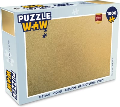 Puzzel Metaal - Goud - Design - Structuur - Chic - Legpuzzel - Puzzel 1000 stukjes volwassenen
