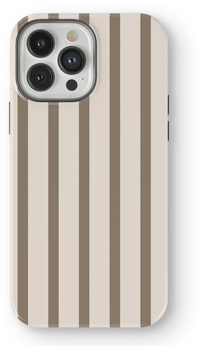 DripCase Gestreept Hoesje geschikt voor iPhone 13 Pro | Backcover met Mag | Stripes Motief | Trendy Case geschikt voor iPhone 13 Pro met Strepen Linen Wood