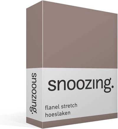 Snoozing stretch flanel hoeslaken - Tweepersoons - Taupe