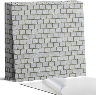 Coloray Wandpanelen Zelfklevend - Bakstenen muurpatroon Zelfklevende Wandpanelen - 50 cm x 50 cm - Grijs Wandpaneel PVC - 4 stuks - Texturen Wandpanelen Zelfklevend - Wandbord Keuken - Wandpaneel Badkamer
