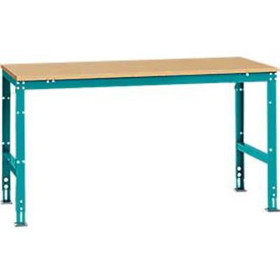 Manuflex werktafel UNIVERSAL Standaard, 1750 x 1000 mm, multiplex natuur, waterblauw