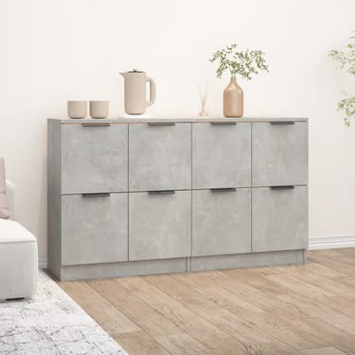 vidaXL - Dressoirs - 2 - st - 60x30x70 - cm - bewerkt - hout - betongrijs