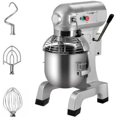 GGM Gastro Planetenrührmaschine - 27 Liter - 1,5 kW - inkl. 3 Rühraufsätze Zilver