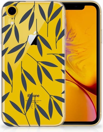 Apple iPhone Xr TPU Case Leaves Blue