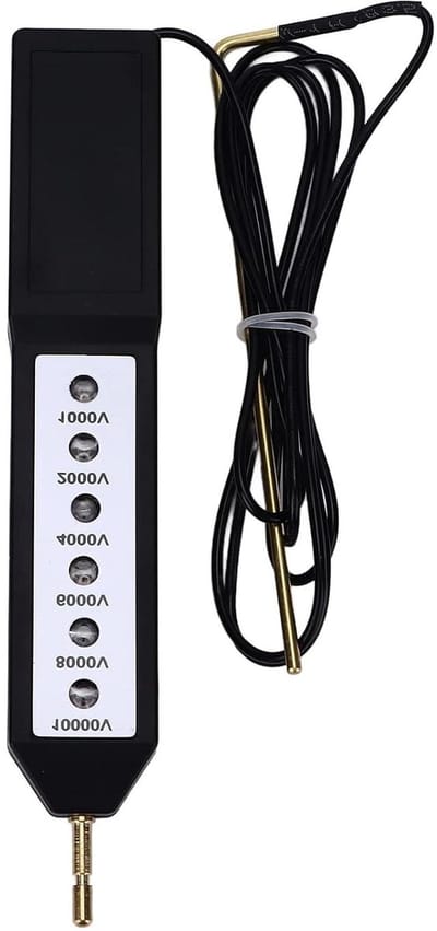 Hek Spanningtester - Elektrische Tester - Spanning Meten - 6 Licht Indicatoren - 1000-10000V - Zwart