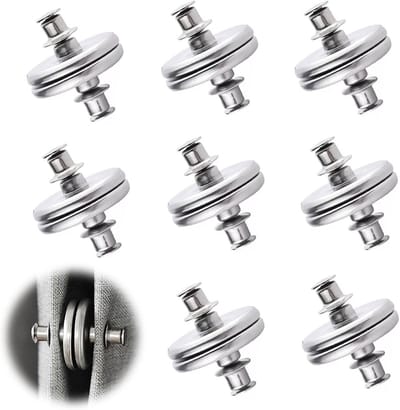 SnelShoppen - 16 Stuks Magnetische Gordijnknoppen - Roestvrijstalen Magneten voor Gordijnen - Geschikt voor Woonkamer, Slaapkamer, Badkamer, Keuken, K