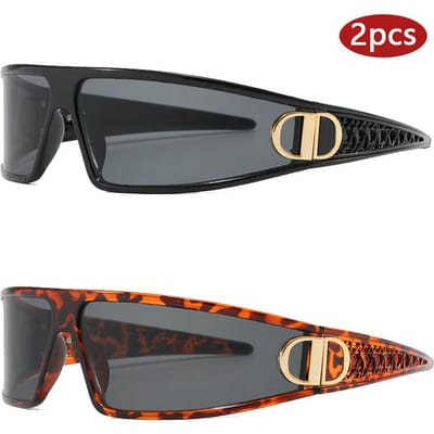 1/2 stuks Luxe Hoofdband Zonnebril UV-bestendig Buiten Concaaf Styling Internet Beroemdheid Accessoires show as picture