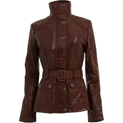 Dames leren militair geïnspireerde bikerjack-Middleton