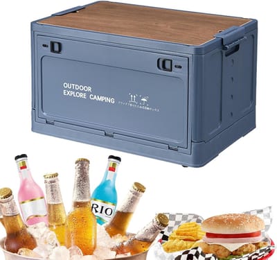 Opvouwbare Opbergbak - Opbergkisten Outdoor - Auto Organiseren - Snelle Installatie - 60L Capaciteit - Haze Blue