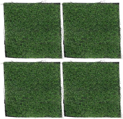 Kunstgras Gazon - Nep Gras - Miniatuur Decoratie - Realistisch Uiterlijk - 4 Stuks 25x25cm - Groen