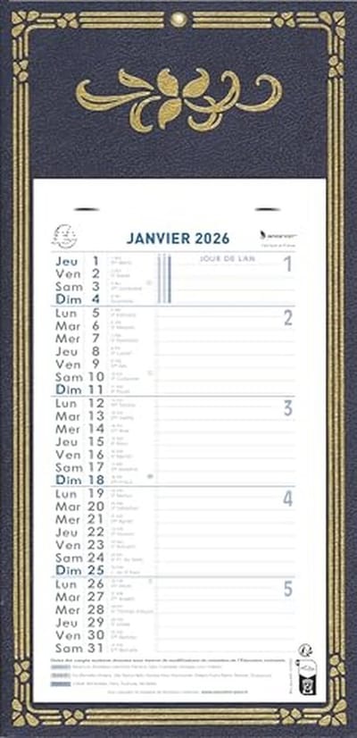 Maandkalender met uitneembare bladen 13 x 23 cm - 2024 - Inclusief Skytos plate holder