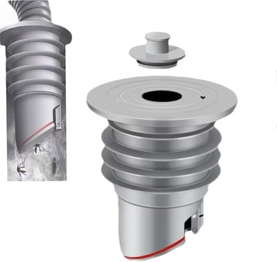 TOVBMUP 35-40mm Wasmachine Deodoriserende Deksel - Wasmachine Buis Afdichting - Afdichting Afvoerslang - Geschikt voor Keukens en Badkamers - Grijs