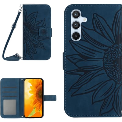 Mocaa Samsung A26 5G Sunflower Bookcase met Koord Blauw