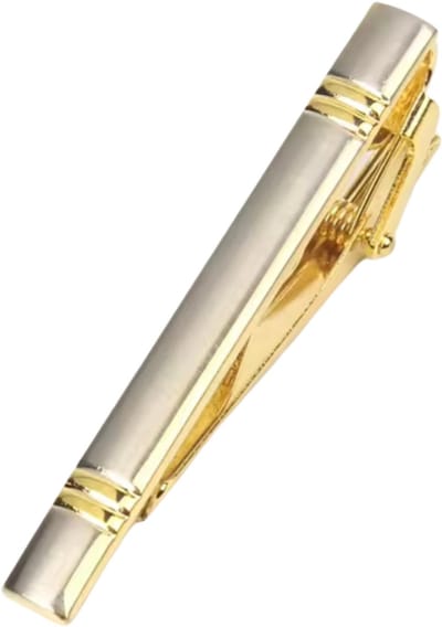 Dasspeld goud en zilverkleur streep 5.5 cm - Charme Bijoux