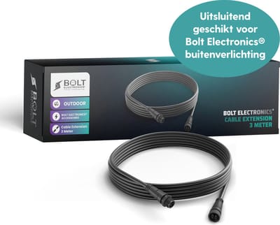 Bolt Electronics Verlengkabel – 3 meter - Uitsluitend voor Bolt Electronics buitenverlichting – Tuinverlichting – Buiten – Outdoor – IP68