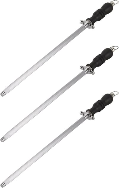 Set van 3 Stuks 12 Inch Slijpstaaf voor Carbon Staal - Ideaal voor Thuis, Keuken en Slagers Gereedschap voor Professioneel Slijpen