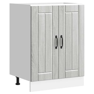 vidaXL - Spoelbakonderkast - Lucca - bewerkt - hout - grijs - sonoma - eiken
