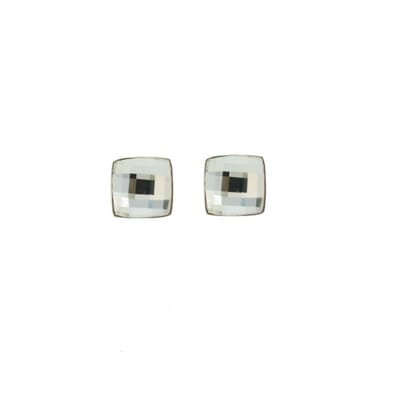 Behave - Oorstekers ruitvorm transparant - Tijdloze stijl - 1,5 cm