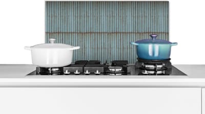 Spatscherm keuken 60x30 cm - Kookplaat achterwand Rustiek - Golfplaat - Roest print - Patronen - Muurbeschermer - Spatwand fornuis - Hoogwaardig aluminium