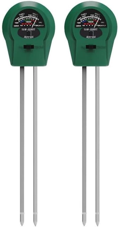 2 Stuks 3-in-1 Bodemvochtmeter voor Planten, Ideaal voor Tuinieren, Gazons en Buitenplanten, Nauwkeurige Vochtmeting en Bodemtest