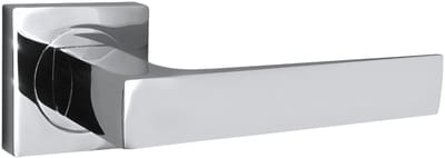 Domino® Deurklink QUADRADO-QR - Chroom - Deurkruk, Deurbeslag, Deurklinken voor Binnen - Deurbeslag van aluminium - Deurklink voor kamerdeur, kantoordeur, kelderdeur en binnendeur