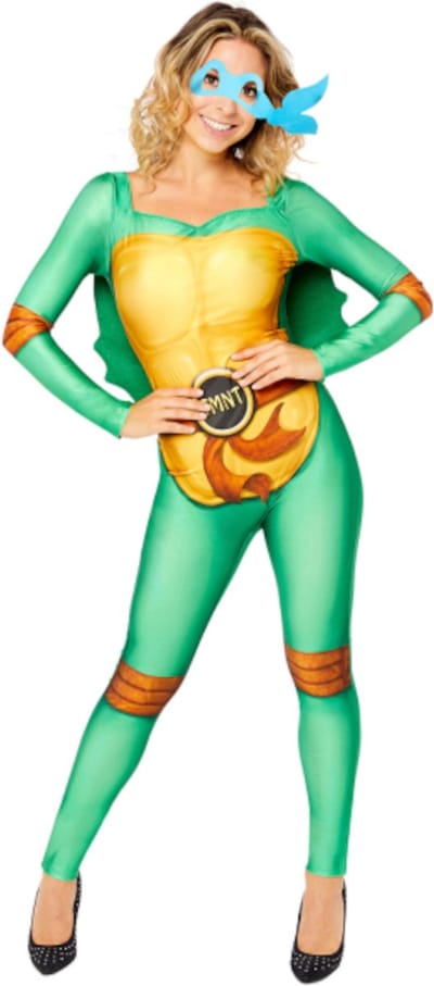 AMSCAN - Ninja Turtle Vermomming met 4 damesmaskers - Groen - S