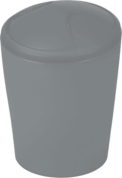 Cosmetica-emmer met schommeldeksel voor badkamer | Afvalemmer | 2 en 5 liter | Grijze kunststof