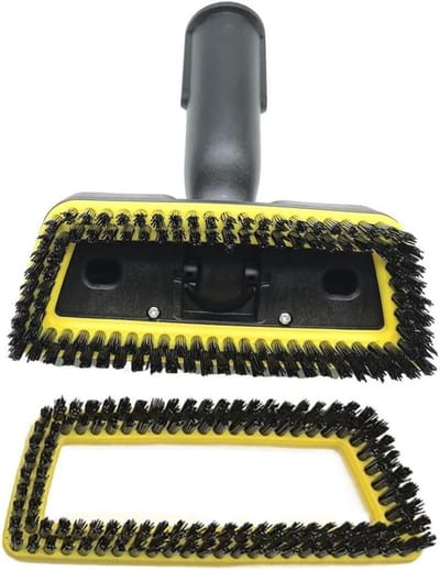 Afneembare stoomborstelkop voor Karcher SC15 CTK1020 handreiniger, maakt het reinigen van grote oppervlakken mogelijk met stoom- en nylon borstelharen duurzaamheid (zwart+vervangende borstel)