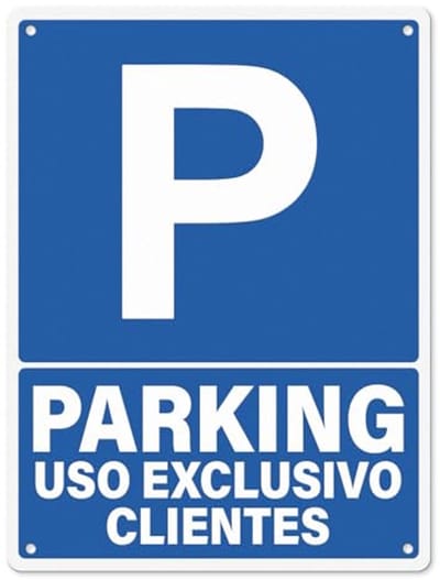 Allecta - Exclusief gebruik Parkeerbord, zelfklevend, 30 x 40 cm, aluminium materiaal, parkeren.