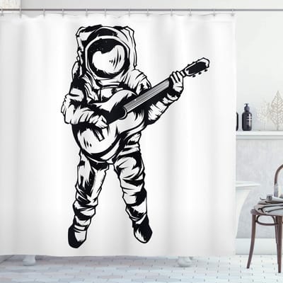 ABAKUHAUS Astronaut douchegordijn – 175x200 cm – Zwart
