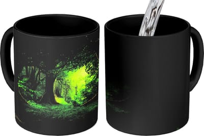 Magische Mok - Foto op Warmte Mokken - Koffiemok - Bomen - Bos - Groen - Landschap - Natuur - Magic Mok - Beker - 350 ML - Theemok