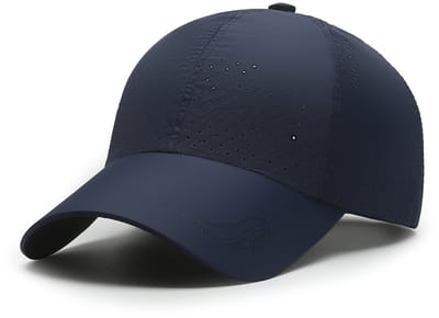 Geperforeerde Baseball Cap – Ademende, Sneldrogende Sportpet met Verstelbare Pasvorm en Zonbescherming voor Heren en Dames – Blauw