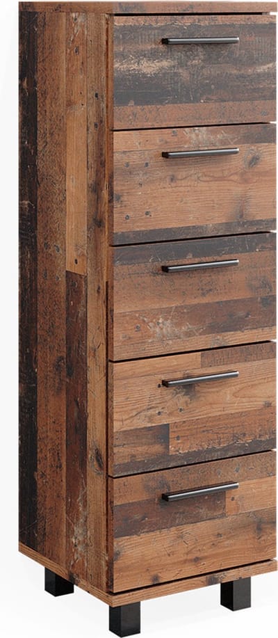 Vicco Ilias Halfhoge kast – 30 x 95 cm met 5 laden Eiken rustiek