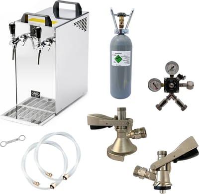 Complete set - Biertap - Kontakt 40 2-kraans droogkoeler, 50 liter/u - Biertap, Beertender, Thuistap, Bierkoeler .
