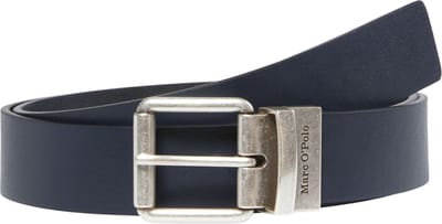 Marc O'Polo Leren Riem Bode Belt W90 Dark Navy Donkerblauw