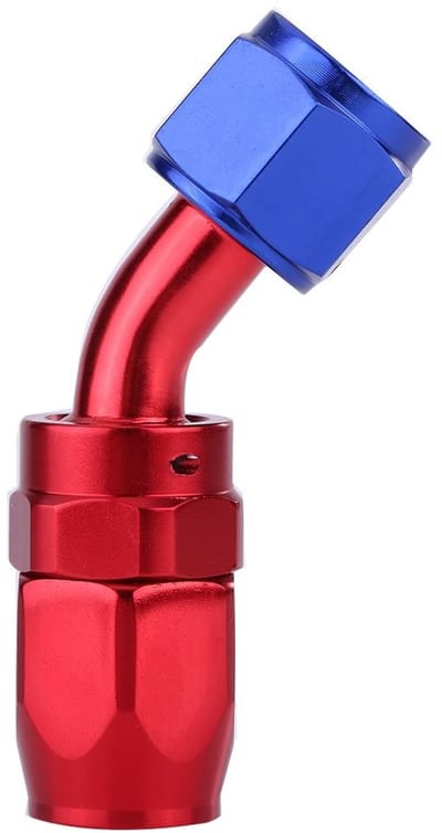 Dailygoody - Oliekoeler Adapter - AN8 Brandstof Slang - Hoogwaardig Aluminium - Blauw Rood Geanodiseerd - Duurzaam en Sterk - Geschikt voor Brandstofb