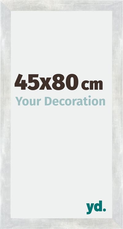 Your Decoration - Fotolijst 45x80 cm - MDF - Zilver Glanzend Vintage - Mura