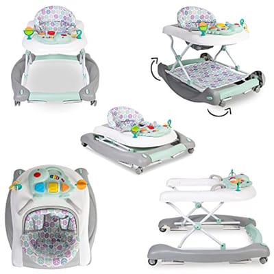 3-in-1 Wandelaar, Rocker en Push Along voor Baby's - Aqua