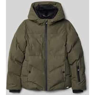 Regular fit gewatteerd jack met logo-applicatie, model 'Grazzo'