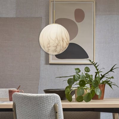 it's about RoMi Hanglamp Carrara - Goud/Wit - Ø28cm - Modern,Luxe - Hanglampen Eetkamer, Slaapkamer, Woonkamer
