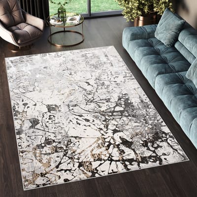 Tapiso Golden Vloerkleed Tapijt Grijs Laagpolig Maat- 80x150