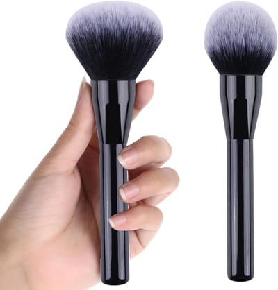 Set van 2 Make-upkwasten, Grote Poederkwasten met Ronde en Tapered Koppen, Zachte Synthetische Haren voor een Perfecte Afwerking, Ideaal voor Gezichtsmake-up en Professionele Toepassing