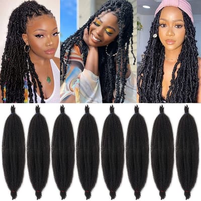 Dailygoods - Springy Afro Twist Hair 60 cm - Voorgescheiden Kunsthaar voor Dreadlocks