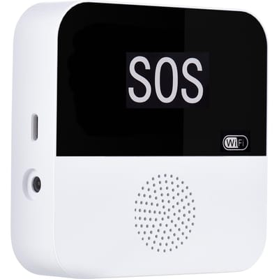 Téléavertisseur WiFi multifonctionnel, système d'alerte médicale intelligent sans fil SOS, dispositif d'alerte de chute, alerte d'infirmière blanc