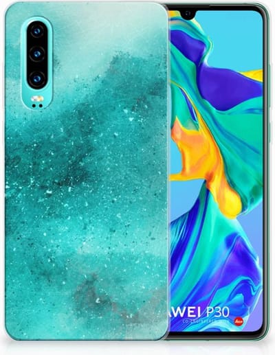 TPU Hoesje voor Hoesje maken Huawei P30 Painting Blue