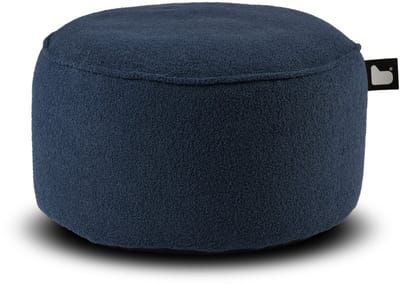 Extreme Lounging - b-poufe teddy - poef rond - voor binnen - zacht & comfortabel - 60x40cm - navy